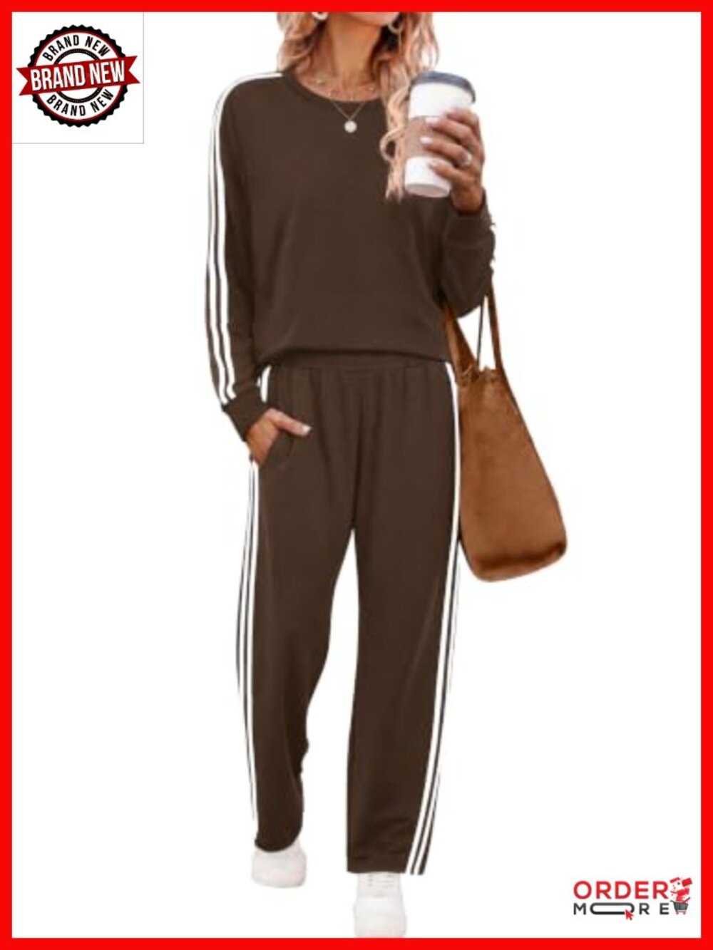 2 Piece Sweatsuit Set Long Sleeve Pullover Drawstring Waist Jogger Pants